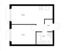 2-к. квартира, 34,6 м²