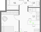 1-к. квартира, 40 м²