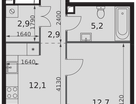 1-к. квартира, 35 м²