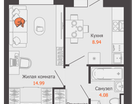 1-к. квартира, 33 м²