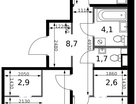 2-к. квартира, 62 м²