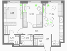2-к. квартира, 63,4&nbsp;м²