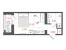 Студия, 22 м²