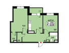 2-к. квартира, 56&nbsp;м²