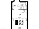 Студия, 24&nbsp;м²