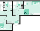 2-к. квартира, 71&nbsp;м²