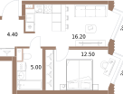 1-к. квартира, 38&nbsp;м²
