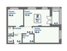 3-к. квартира, 58,1&nbsp;м²