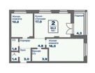 3-к. квартира, 58,1&nbsp;м²