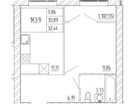 1-к. квартира, 34&nbsp;м²