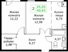2-к. квартира, 48 м²