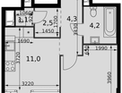1-к. квартира, 39&nbsp;м²