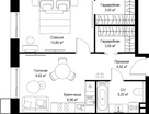 1-к. квартира, 46&nbsp;м²