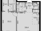 2-к. квартира, 58 м²