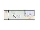 1-к. квартира, 21&nbsp;м²