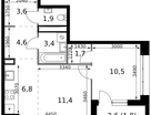 2-к. квартира, 45 м²