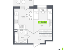 1-к. квартира, 34&nbsp;м²