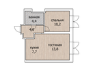 2-к. квартира, 40,1&nbsp;м²