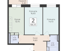 2-к. квартира, 66&nbsp;м²