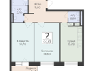 2-к. квартира, 66&nbsp;м²