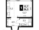 Студия, 26&nbsp;м²