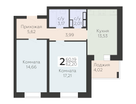 2-к. квартира, 62&nbsp;м²
