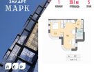 1-к. квартира, 39&nbsp;м²