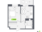1-к. квартира, 34 м²