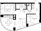 2-к. квартира, 54 м²