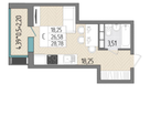 Студия, 28,8&nbsp;м²