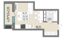 Студия, 28,8&nbsp;м²