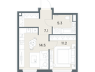 1-к. квартира, 38&nbsp;м²