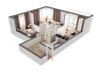 2-к. квартира, 53&nbsp;м²