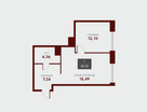 1-к. квартира, 42,2&nbsp;м²