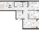3-к. квартира, 85&nbsp;м²