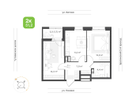 2-к. квартира, 51,2&nbsp;м²
