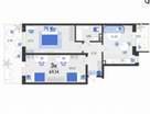 2-к. квартира, 69,1&nbsp;м²
