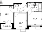 2-к. квартира, 51&nbsp;м²
