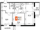 2-к. квартира, 67&nbsp;м²