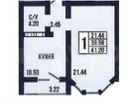 1-к. квартира, 41&nbsp;м²