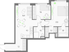 2-к. квартира, 68 м²