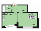 1-к. квартира, 40&nbsp;м²