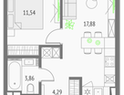1-к. квартира, 38 м²