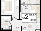 Студия, 37&nbsp;м²