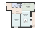 2-к. квартира, 58&nbsp;м²