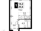 Студия, 25&nbsp;м²