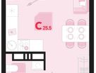 Студия, 25 м²