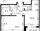 2-к. квартира, 46 м²