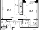 2-к. квартира, 50 м²