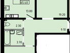 2-к. квартира, 65,4&nbsp;м²